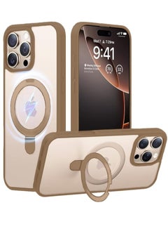 YoYoTech Desert Titanium Magnetic Kickstand Case Compatible for iPhone 16 Pro Max Case Matte Finish [15th Feet Height Drop Tested] Matte Translucent Compatible with MagSafe.  - Image 1