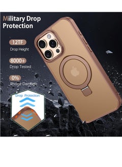 YoYoTech Desert Titanium Magnetic Kickstand Case Compatible for iPhone 16 Pro Max Case Matte Finish [15th Feet Height Drop Tested] Matte Translucent Compatible with MagSafe.  - Image 2
