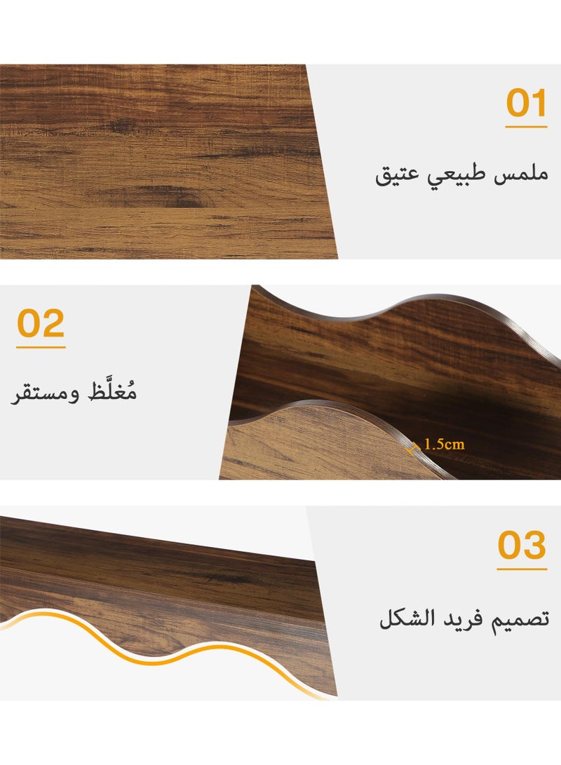 يانارا رف مدخل مفتوح بتخزين خشب بني، تصميم ريفي 160×30×85 سم للمداخل والصالات والممرات الضيقة - Image 4