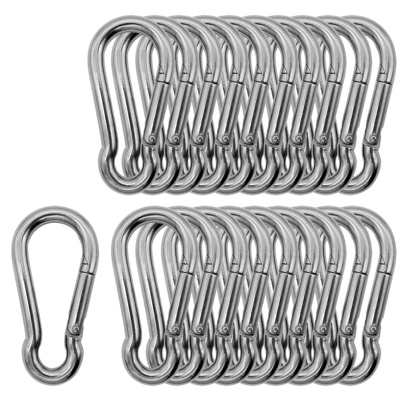 Outmate Marine Grade 316 Stainless Steel Carabiners 157 inch Heavy Duty Durable RustFree Clips for Gym Swing Dog Leashes Hammocks Keychains and More316M4Pack of 20 - Image 2