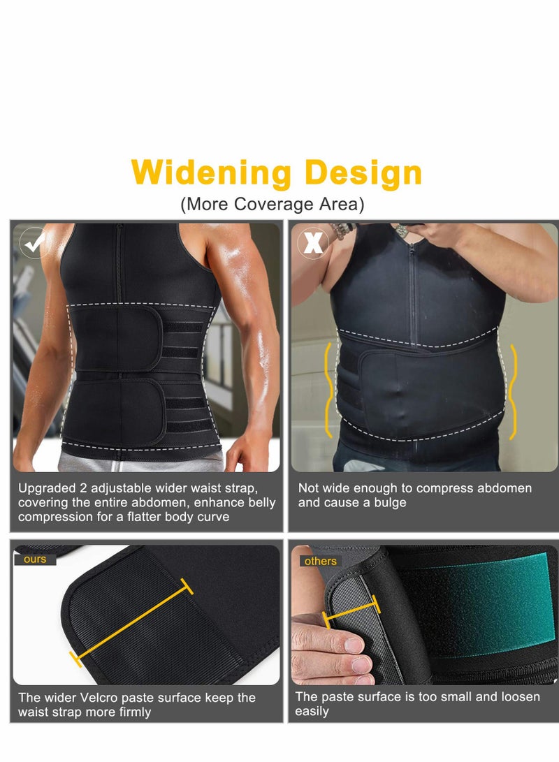 KASTWAVE Men Waist Trainer Vest, Sauna Vest for Men, Zipper Neoprene Sauna Sweat Suit Tank, Top Workout （ L ） - Image 4