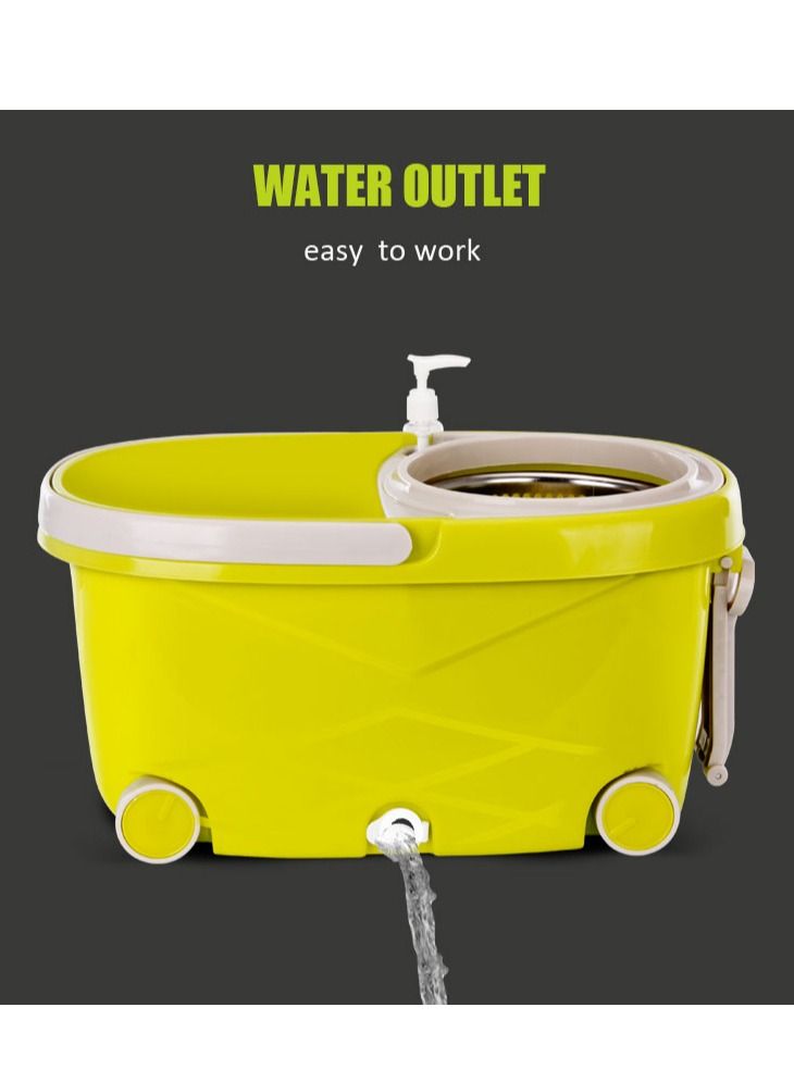 Hi homey 360 Degree Rotating Mop Stick With Bucket-Green - Image 5