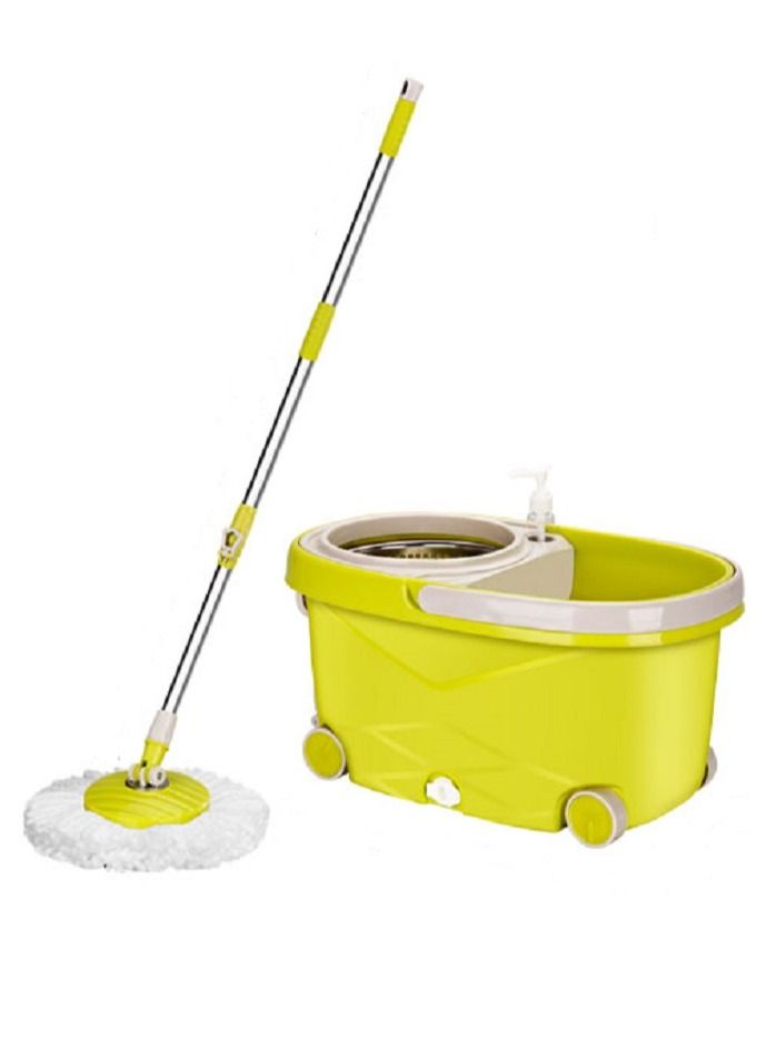 Hi homey 360 Degree Rotating Mop Stick With Bucket-Green - Image 2