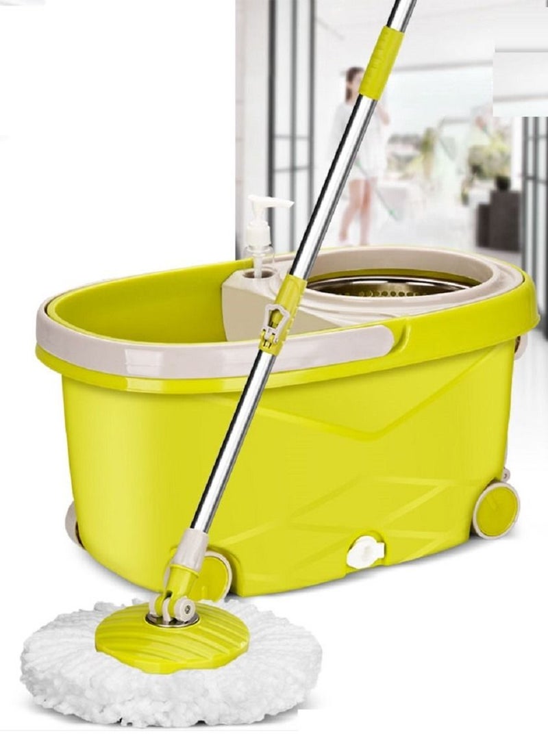 Hi homey 360 Degree Rotating Mop Stick With Bucket-Green - Image 1