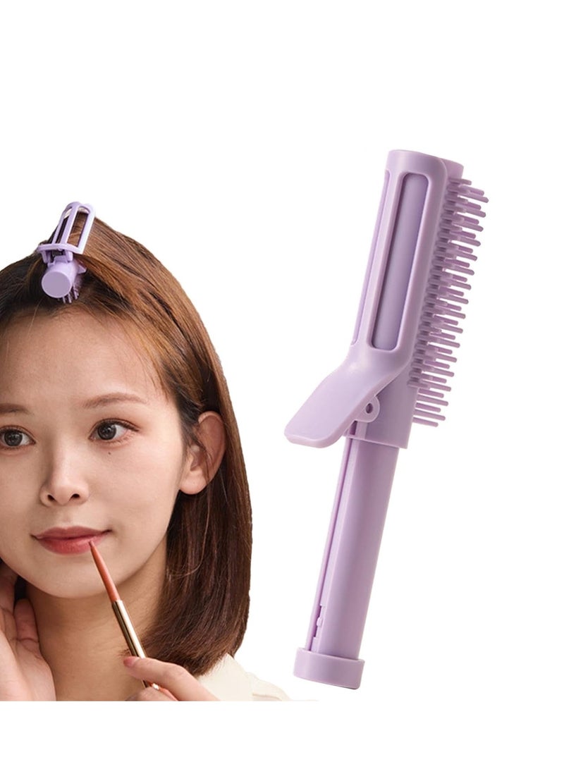 1Pcs Volume Hair Clips | Styling Clip Hair Comb | Curling Make Up Brush Roller Tool Curlers on Top of Head, 2-in-1 Retractable Styling Comb Wavy Hair Products for Hair Salon, Purple - Image 4