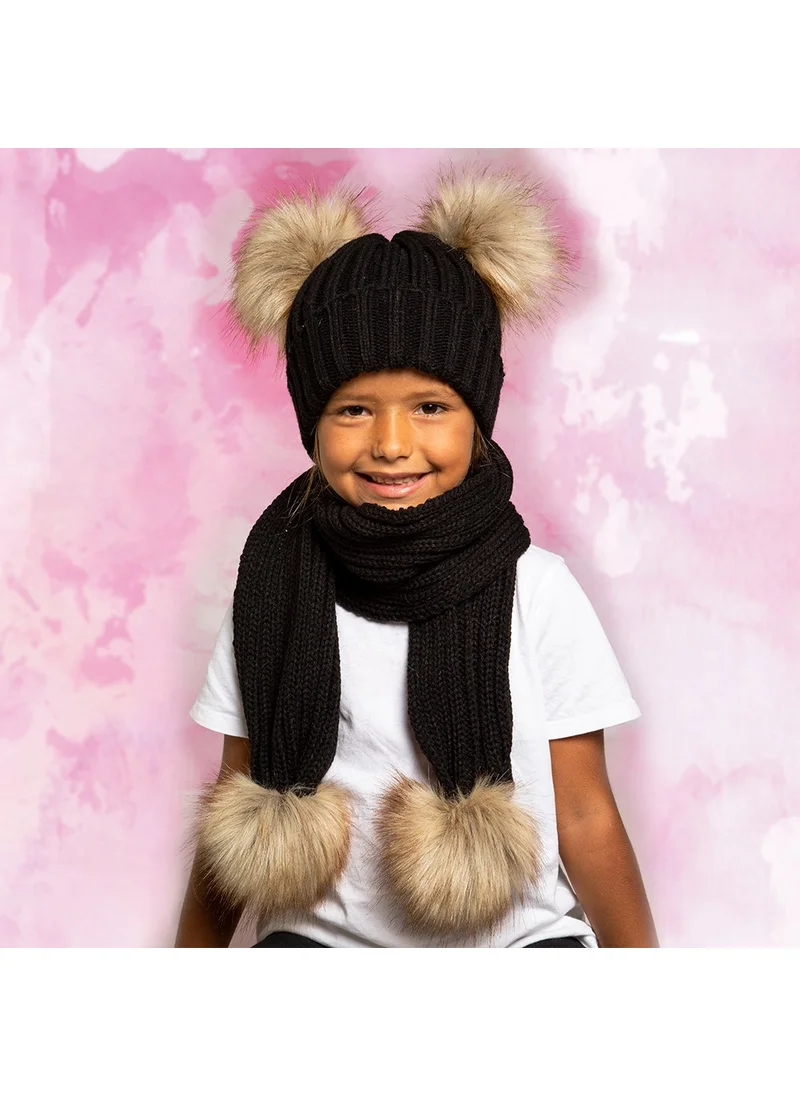 Baby Dora Pompom Girl Scarf & Beanie Set