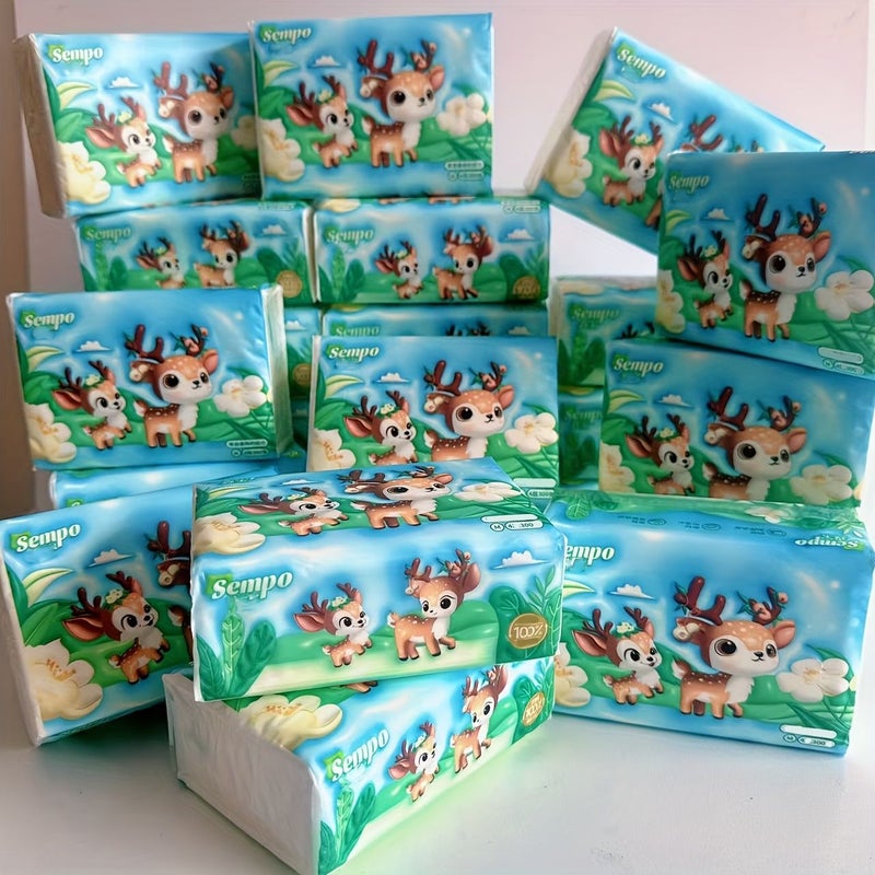 1Packs Premium Facial Tissue 300 Tissues Per Pack Durable Absorbent Napkins Paper For Home Dorm Office Company Outdoor Cleaning Supplies - Image 2