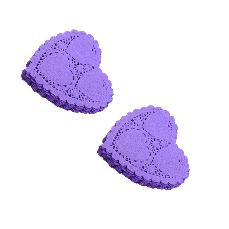 200 pcs Heart Shaped Paper Doilies Food Oil Absorption Baking Cake Paper Disposable Doilies For Kitchen Table - Image 1
