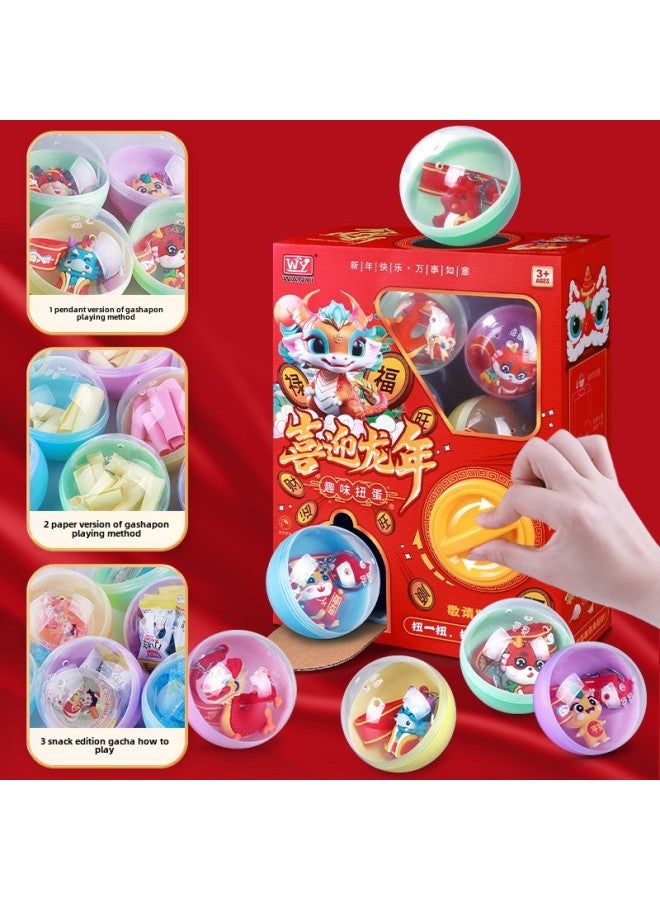 Children's Egg Twisting Machine Toy Grab Doll Clip Doll Machine Small Pinch Music Blind Egg Kindergarten Gift Machine Blind Box-Color:HAPPY DRAGON YEAR Egg Twisting Machine - Image 5