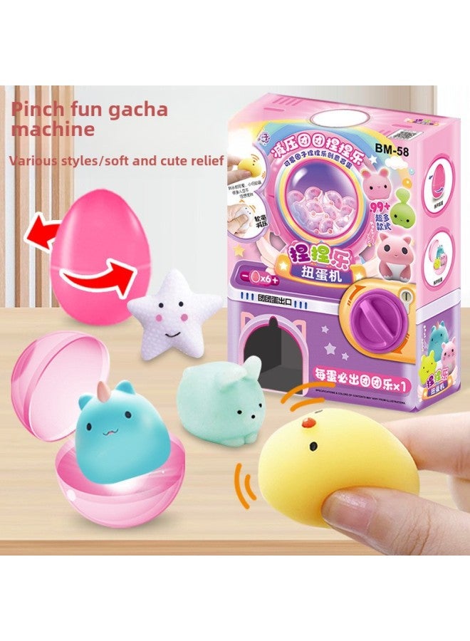 Children's Egg Twisting Machine Toy Grab Doll Clip Doll Machine Small Pinch Music Blind Egg Kindergarten Gift Machine Blind Box-Color:HAPPY DRAGON YEAR Egg Twisting Machine - Image 3
