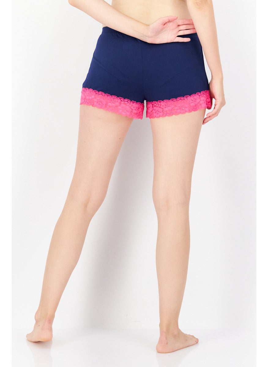 Lady Princess - Women 2 Pack Allover Print Pyjama Short, Blue - Image 1