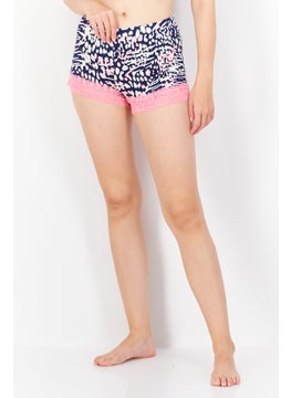 Women 2 Pack Allover Print Pyjama Short, Blue