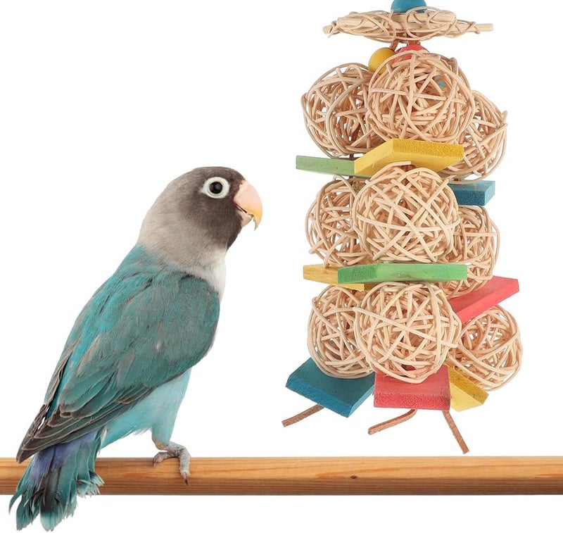 Large Parrot Chewing Woven Ball Colorful Design Bird Cage Toy for Active Play Relaxation - Image 5