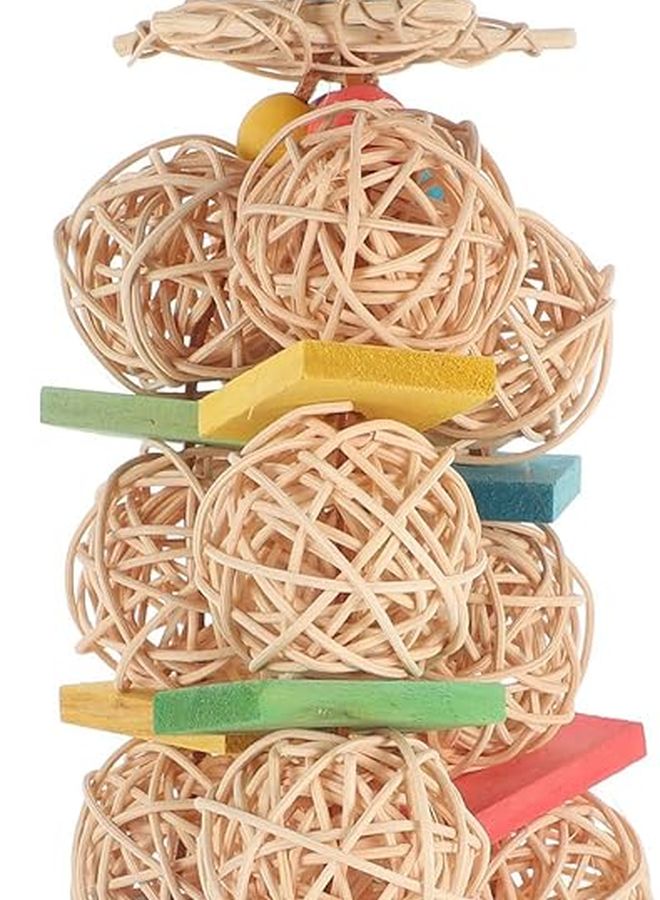 Large Parrot Chewing Woven Ball Colorful Design Bird Cage Toy for Active Play Relaxation - Image 1