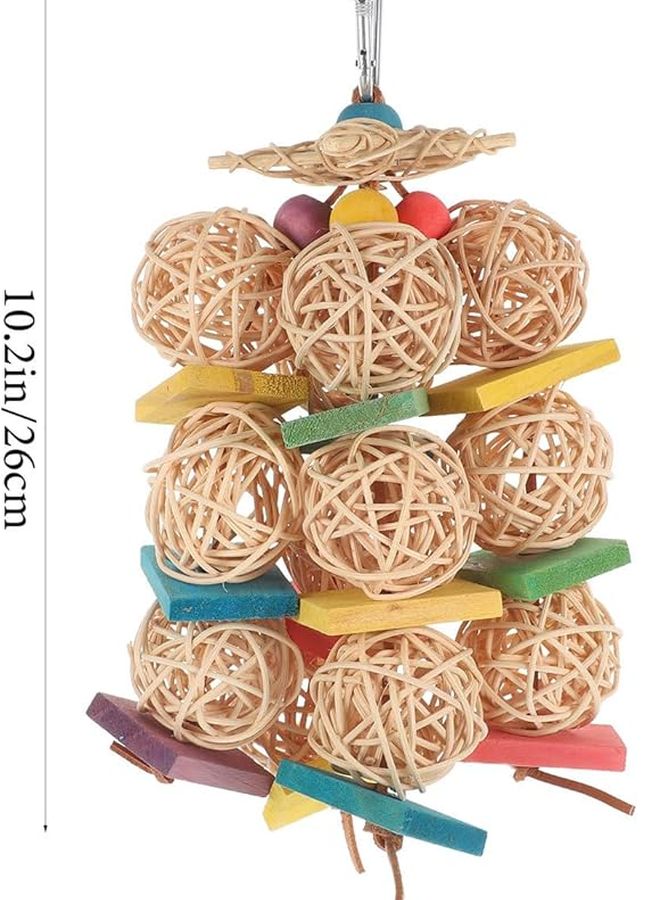 Large Parrot Chewing Woven Ball Colorful Design Bird Cage Toy for Active Play Relaxation - Image 3