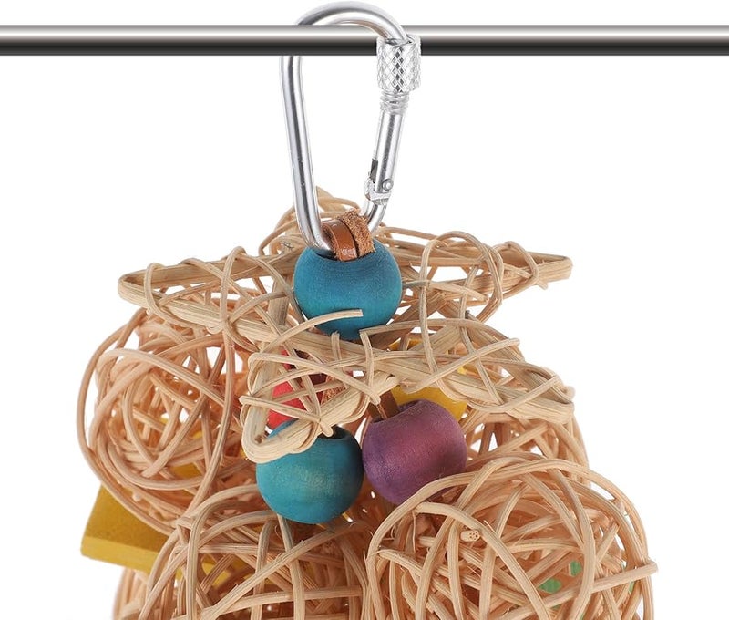 Large Parrot Chewing Woven Ball Colorful Design Bird Cage Toy for Active Play Relaxation - Image 4