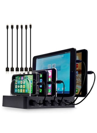 USB Charging Stand - 6 Port - Fast Charging Station for Multiple Devices, Multi device charger Station - Compatible with Apple iPad, iPhone and Android phones and Tablets - pzsku/Z2748405A7DF6C1BDB5A8Z/45/_/1694769900/33599678-b759-428b-8688-d8da6db97515