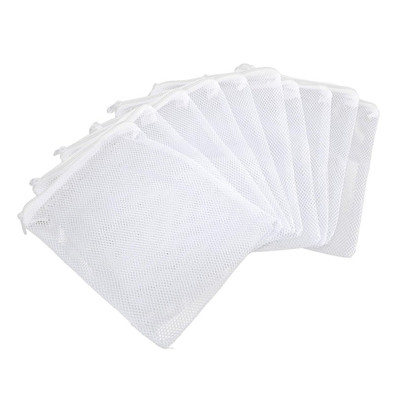 Large Hole Nylon Media Bags Zippered Reusable for Aquarium Freshwater Saltwater Tanks 10 Pack - Image 2