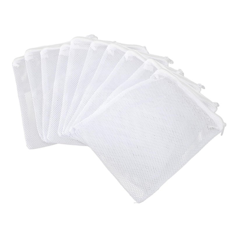 Large Hole Nylon Media Bags Zippered Reusable for Aquarium Freshwater Saltwater Tanks 10 Pack - Image 3