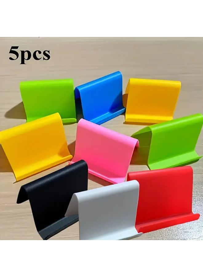 5pcs Assorted Color Phone Stand Tablet Holder Durable Plastic Triangular Shape For Office Home - Image 2