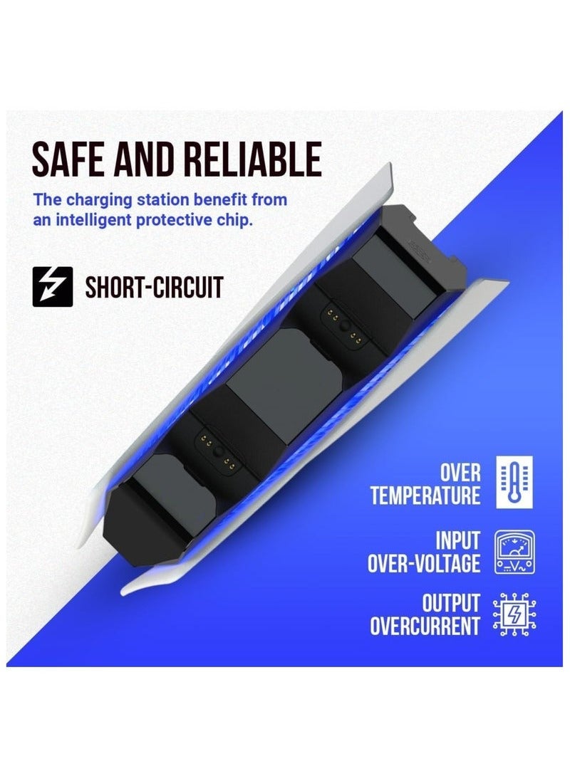 PS5 Controller Charging Station | PS5 Charger Dock for DualSense Controllers | USB-C Charging Stand with LED Indicator  - Image 3