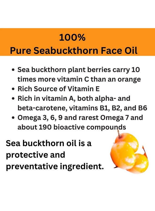 Urbaano Herbal Radiant Glow Sea Buckthorn Face Oil, Natural Vitamin C & Omega Rich Brightening | Himalayan Berry Facial Oil - 30ml - Image 2