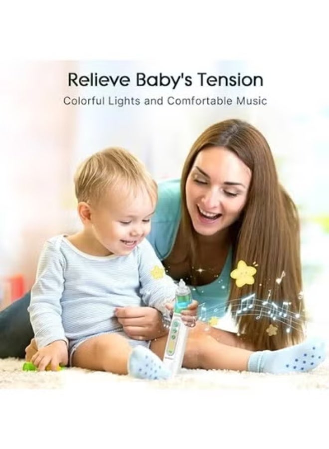 Rechargeable Baby Nasal Aspirator Electric Nose Cleaner with 3 Silicone Tips Adjustable Suction Waterproof Design with Music and Light for Infant Care - Image 2