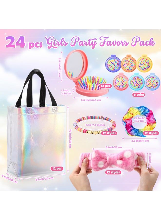 Suncalla 60 Pcs Girl Trip Gifts Favors 2025 Girls Weekend Party Favors Gift Bags Friendship Bracelets Spa Headband Hair Scrunchie Comb with Makeup Mirror for Sleepover Slumber Bachelorette Party - Image 2