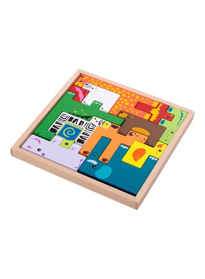 مجموعة مكعبات أحجية قطع بناء من الخشب بتصميم لعبة التفكير - Image 1