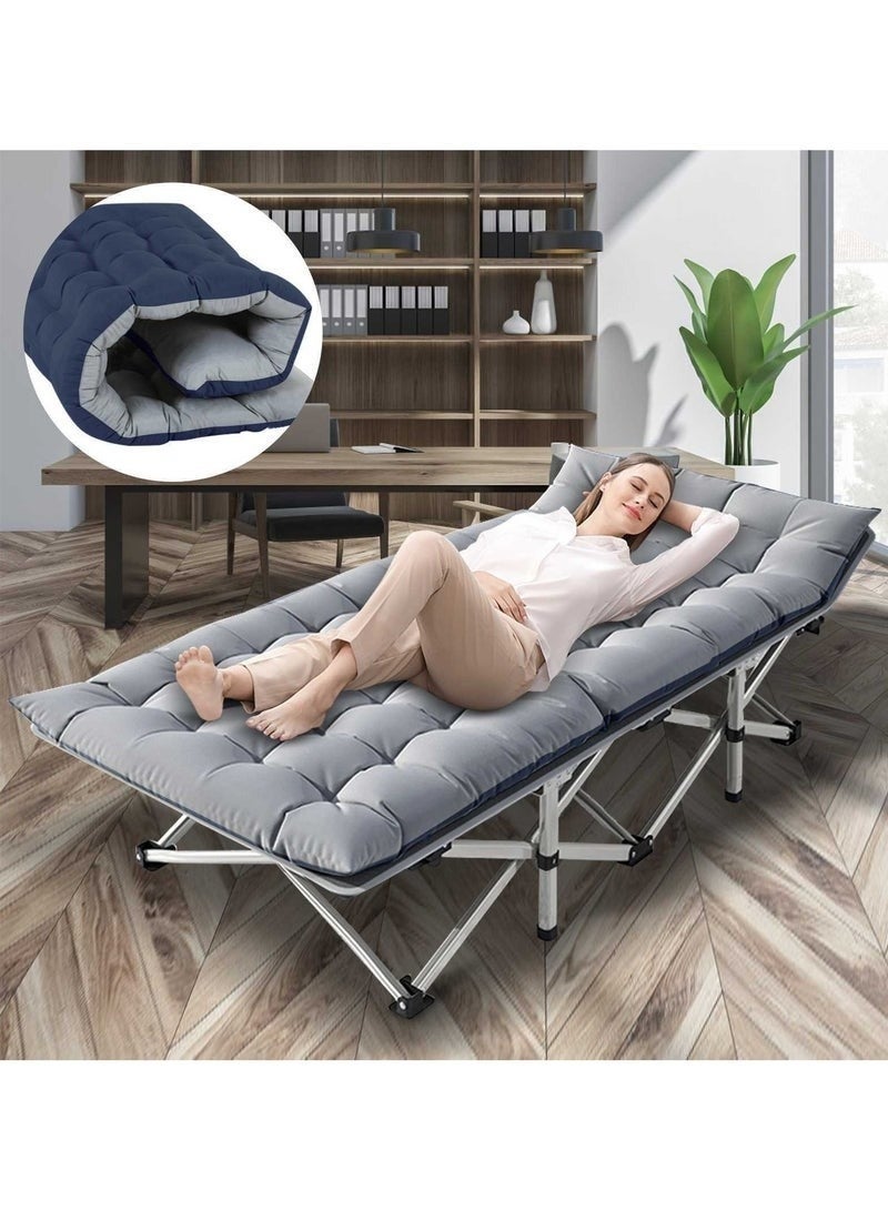 سمارت هوم سرير قابل للطي بأبعاد 190×71×36 سم، بقاعدة حديدية وقماش أكسفورد عالي الجودة، مزود بقاعدة بلاستيكية مانعة للانزلاق لضمان ثبات إضافي وراحة مثالية في جميع الأوقات. - Image 4