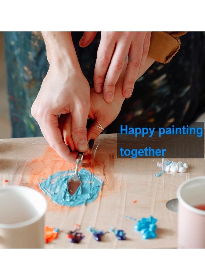 مجموعة سكاكين رسم مكونة من 5 قطع، مناسبة للرسم بالألوان الأكريليكية والزيتية وتزيين الكيك، مصنوعة من الفولاذ المقاوم للصدأ، تتضمن سكين رسم وملعقة فنية لأنواع مختلفة من الرسم ومزج الألوان والتلطيخ. - Image 4