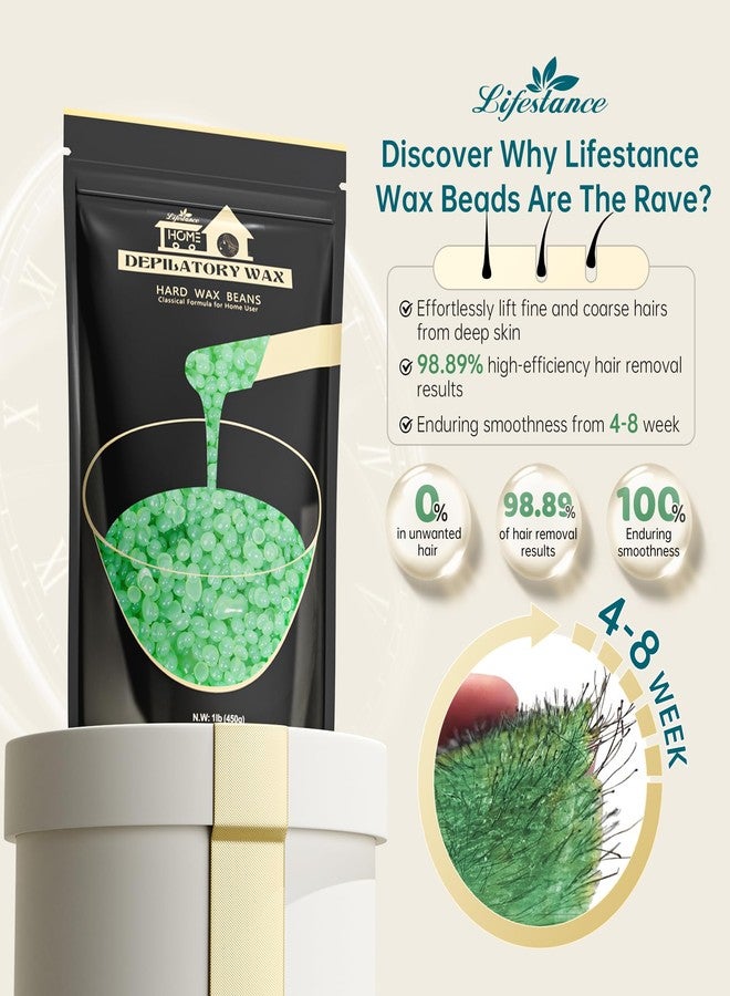 Lifestance Aloe Vera Wax Beads, Wax for Sensitive Skin, Hair Removal Wax Beans for Face, Legs, Coarse & Fine Hair, Pearl Beads, Unisex, 16 Ounce, 20 Count - Image 2