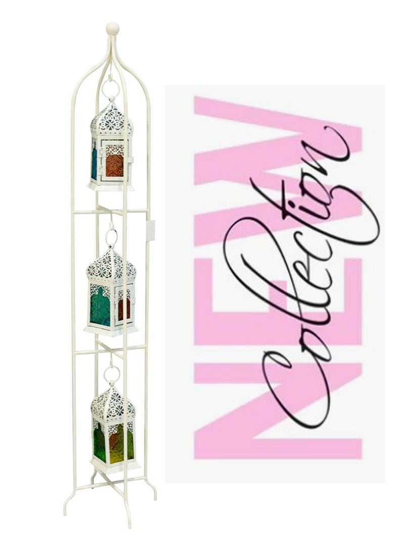 Living 3 Candle Lantern In 1 Stand 95 CM  - Image 2