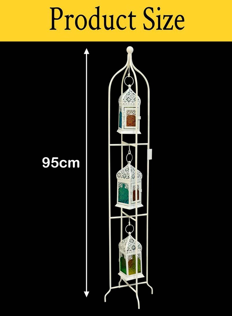 Living 3 Candle Lantern In 1 Stand 95 CM  - Image 4