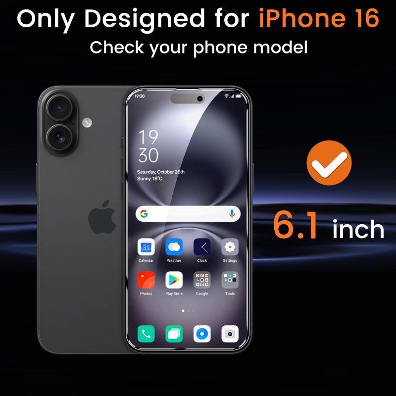 Lesakit 4+4 Pack Privacy Screen Protector for iPhone 16 6.1-Inch with 4 Pack Camera Lens Protector, Anti Spy Tempered Glass Film 9H Hardness Case Friendly - Image 2