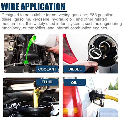 Byredio 3/8 Fuel Line 6AN High Pressure Transmission Cooler Hose Push on Hose with 10 Clamps for Small Engine 10 Feet - Image 5