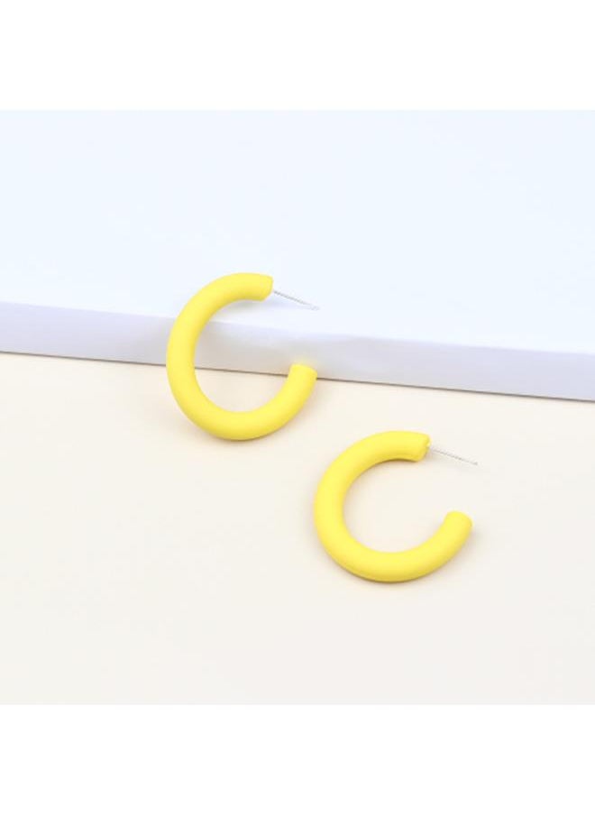 Generic - Spring And Summer New Candy Color C- Ring Earrings Acrylic Earrings Simple Fashion Personalized C- Shaped Earrings Ear Jewelry Women - Image 1