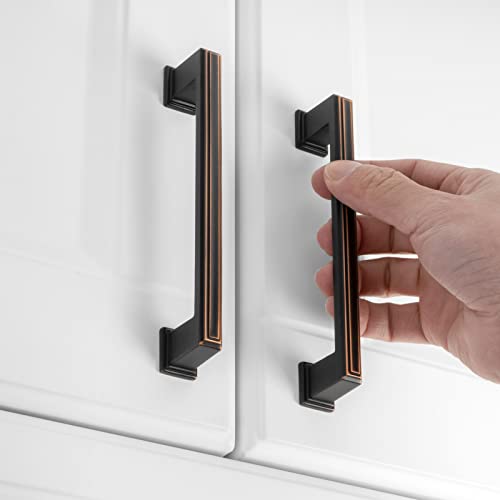 KOOFIZO 10 Pack 5 Inch Cabinet Pulls - Oil Rubbed Bronze Furniture Handle for Kitchen Cupboard Door, Bedroom Dresser Drawer, Bathroom Wardrobe Hardware - Image 5