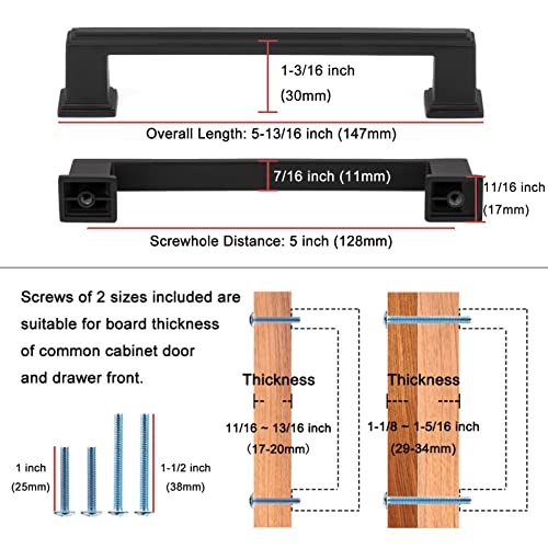 KOOFIZO 10 Pack 5 Inch Cabinet Pulls - Oil Rubbed Bronze Furniture Handle for Kitchen Cupboard Door, Bedroom Dresser Drawer, Bathroom Wardrobe Hardware - Image 2