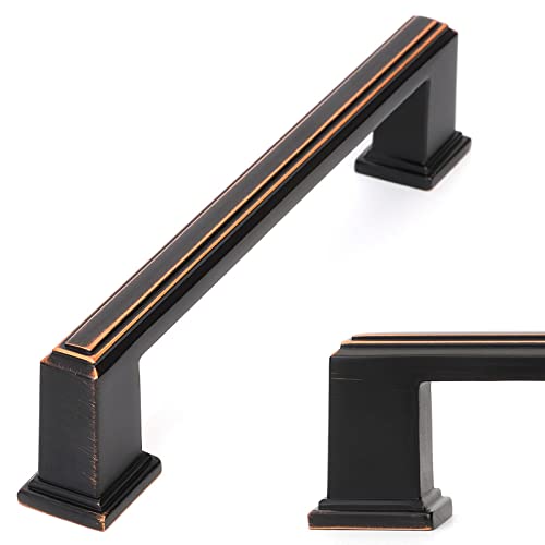 KOOFIZO 10 Pack 5 Inch Cabinet Pulls - Oil Rubbed Bronze Furniture Handle for Kitchen Cupboard Door, Bedroom Dresser Drawer, Bathroom Wardrobe Hardware - Image 1