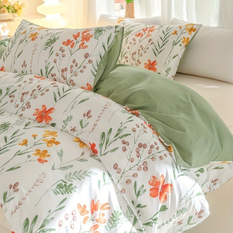 3pcs Floral Multicolor Printed Down Comforter Cover Set - Image 2