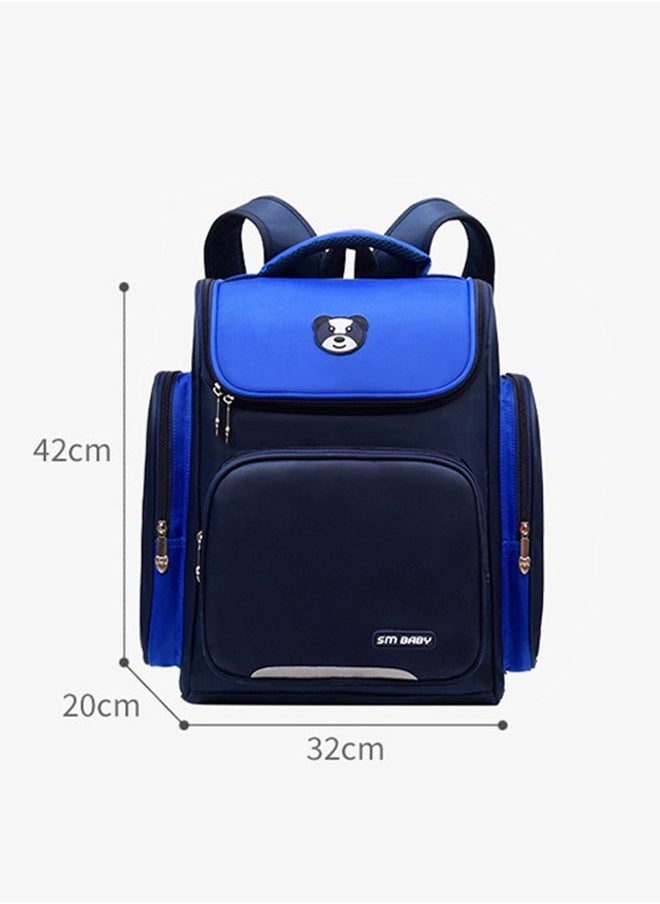 Generic - Rolling Trolley Bag Wheeled Backpack Primary Schoolbag with 6 Wheels Elementary School Students Schoolbag Middle School Trolley Bookbag (Blue) - Image 1
