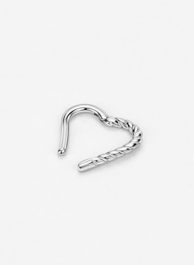 FANSING Braided Heart Daith Piercing Jewelry 16g Daith Earrings Hoop Surgical Steel Daith Hoop for Both Ears - Image 2