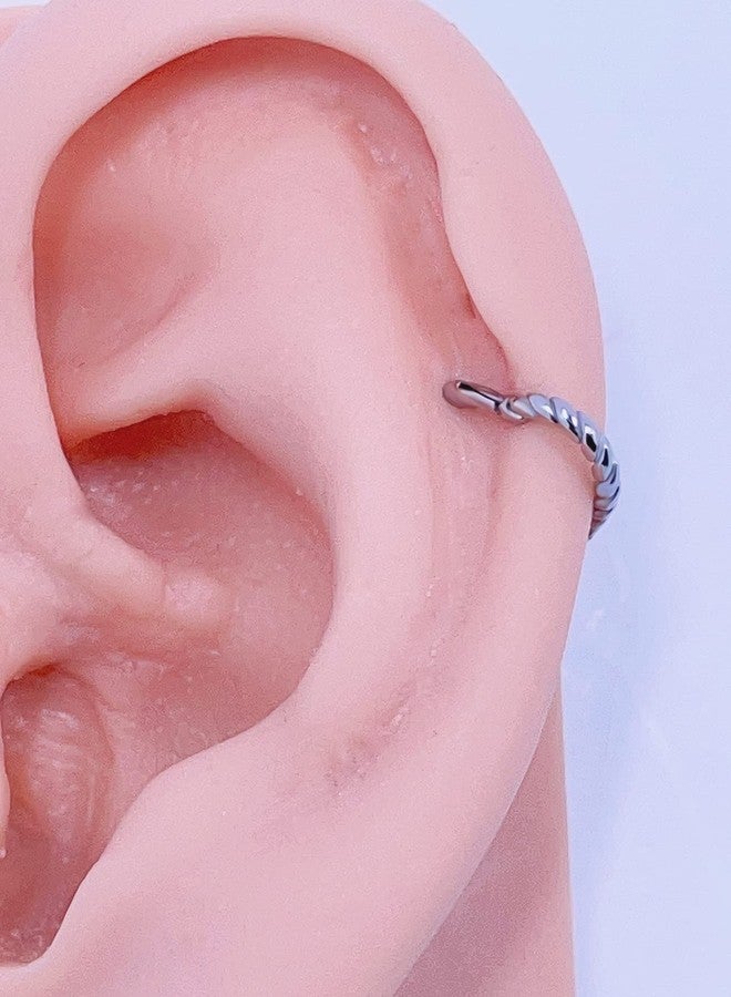 FANSING Braided Heart Daith Piercing Jewelry 16g Daith Earrings Hoop Surgical Steel Daith Hoop for Both Ears - Image 5