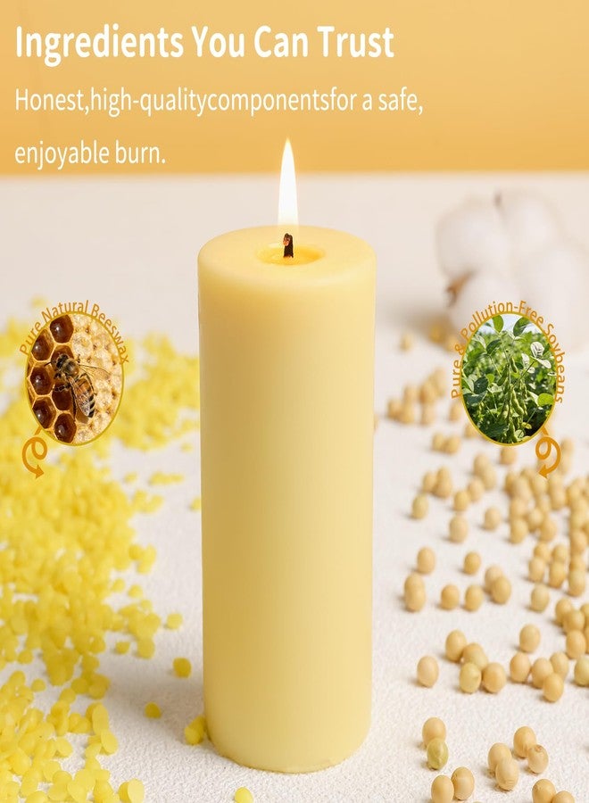TRIRITE Orange Lemon Scented Beeswax Pillar Candles, Non-Toxic Natural Beeswax & Soy Scented Candles for Home, 35 Hour Clean Burn Smokeless Pillar Candle, 2x4 Inch - Image 4