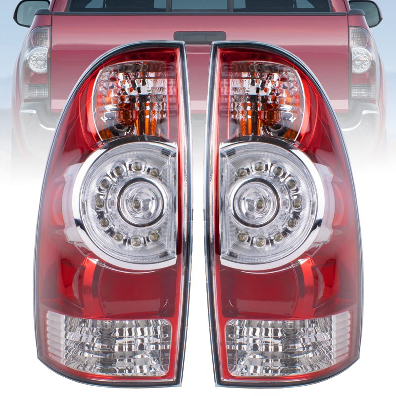 Boine Tail Light Compatible With 20052015 Toyota Tacoma Pickup Driver and Passenger Side Rear Light Brake Lamps LED Lens Bulb and Harness Included 8155004160 8156004160