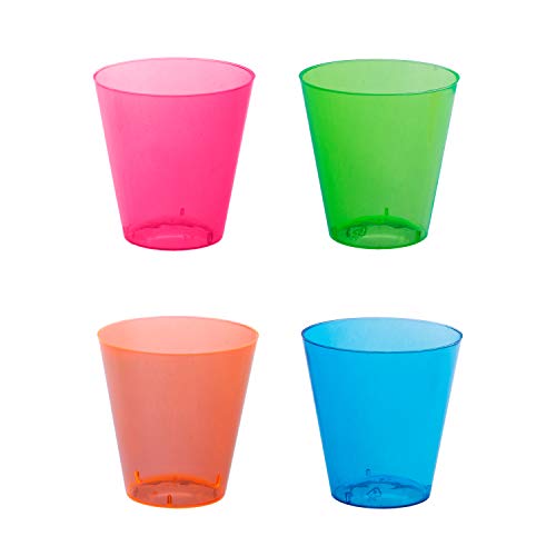 Party Essentials Party Essentials Hard Plastic 2Ounce ShotShooter Glasses 200Count Multi Neon 