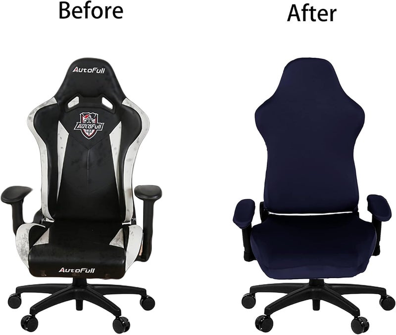 SARAFLORA Gaming Chair Covers - Stretch Washable Slipcovers for Gaming, Office & Computer Chairs (Navy, X-Large) - Image 5