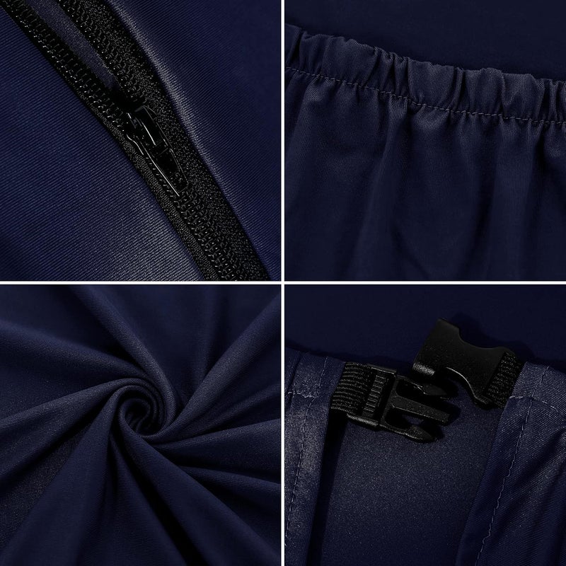 SARAFLORA Gaming Chair Covers - Stretch Washable Slipcovers for Gaming, Office & Computer Chairs (Navy, X-Large) - Image 4