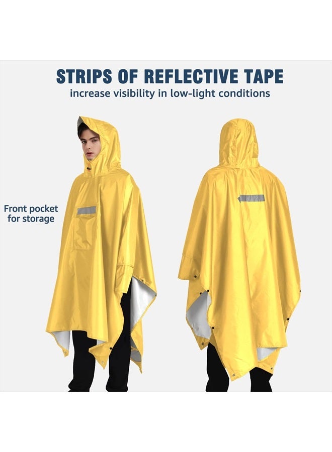 Anyoo Waterproof Rain Poncho Lightweight Reusable Hiking Hooded Coat Jacket for Outdoor Activities - Image 2